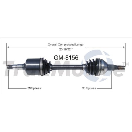 Surtrack Axle Cv Axle Shaft, Gm-8156 GM-8156